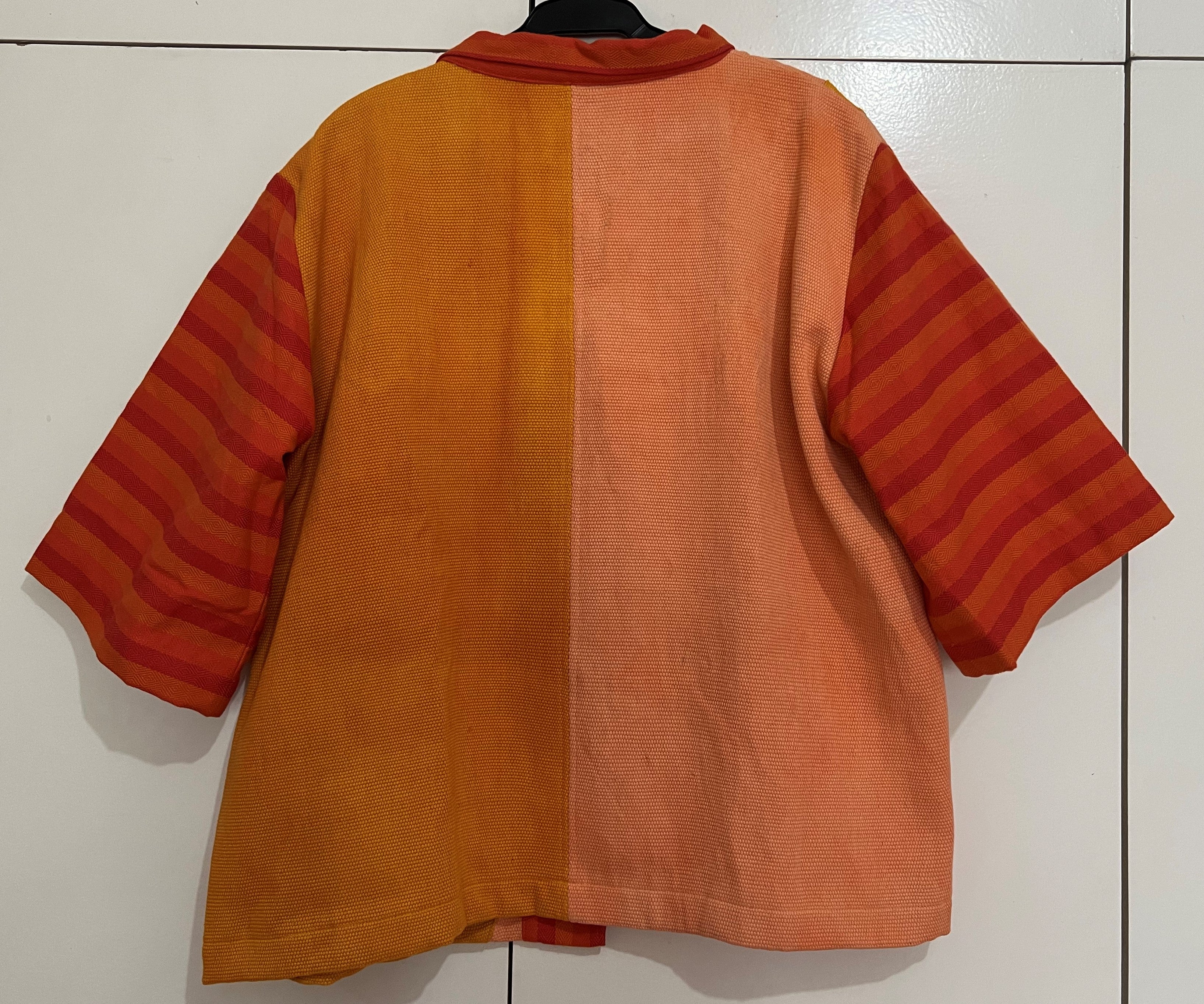 Coat in Natural Dye Shades of Orange