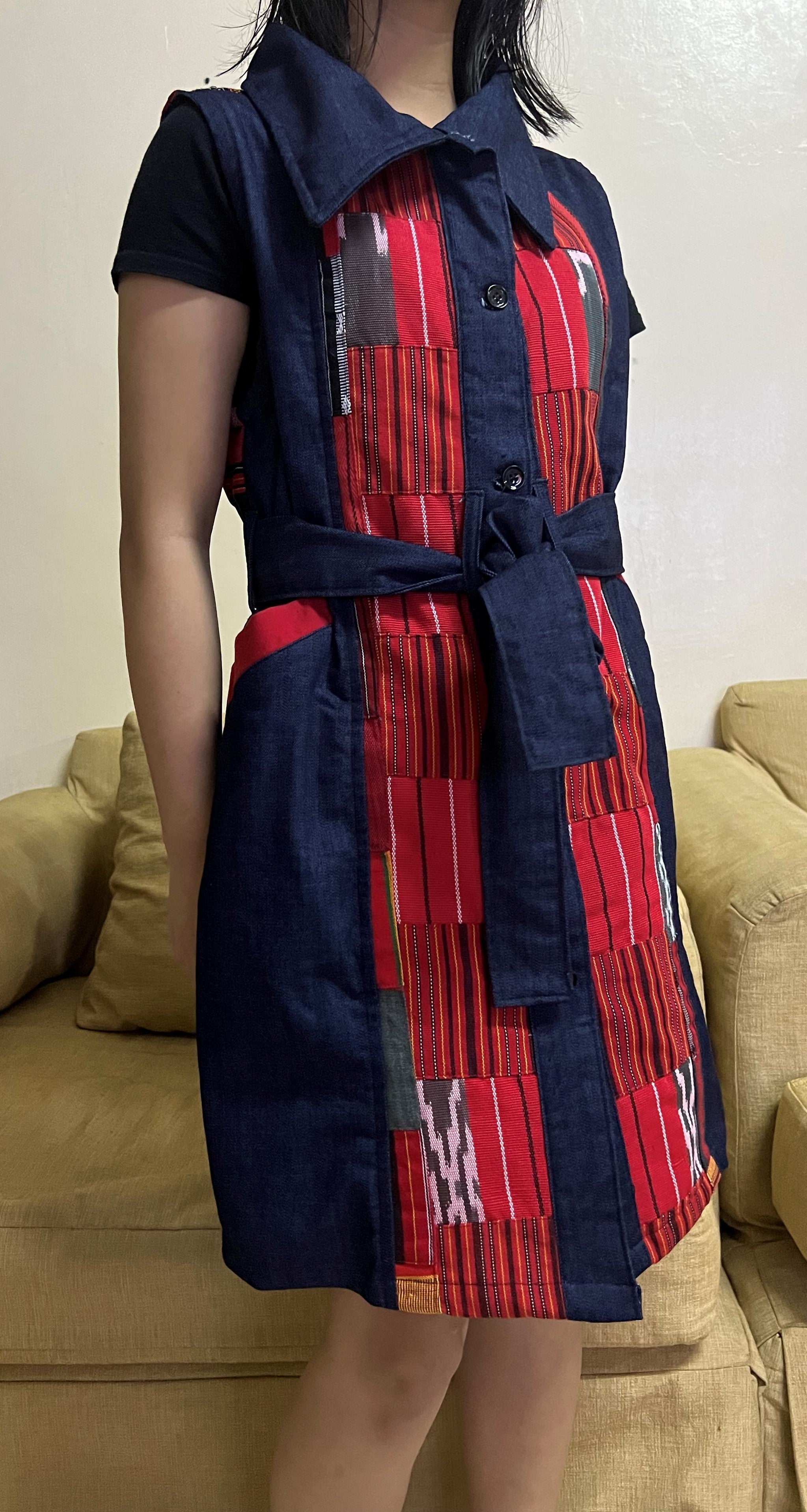 Denim Dress in Inabol Patches