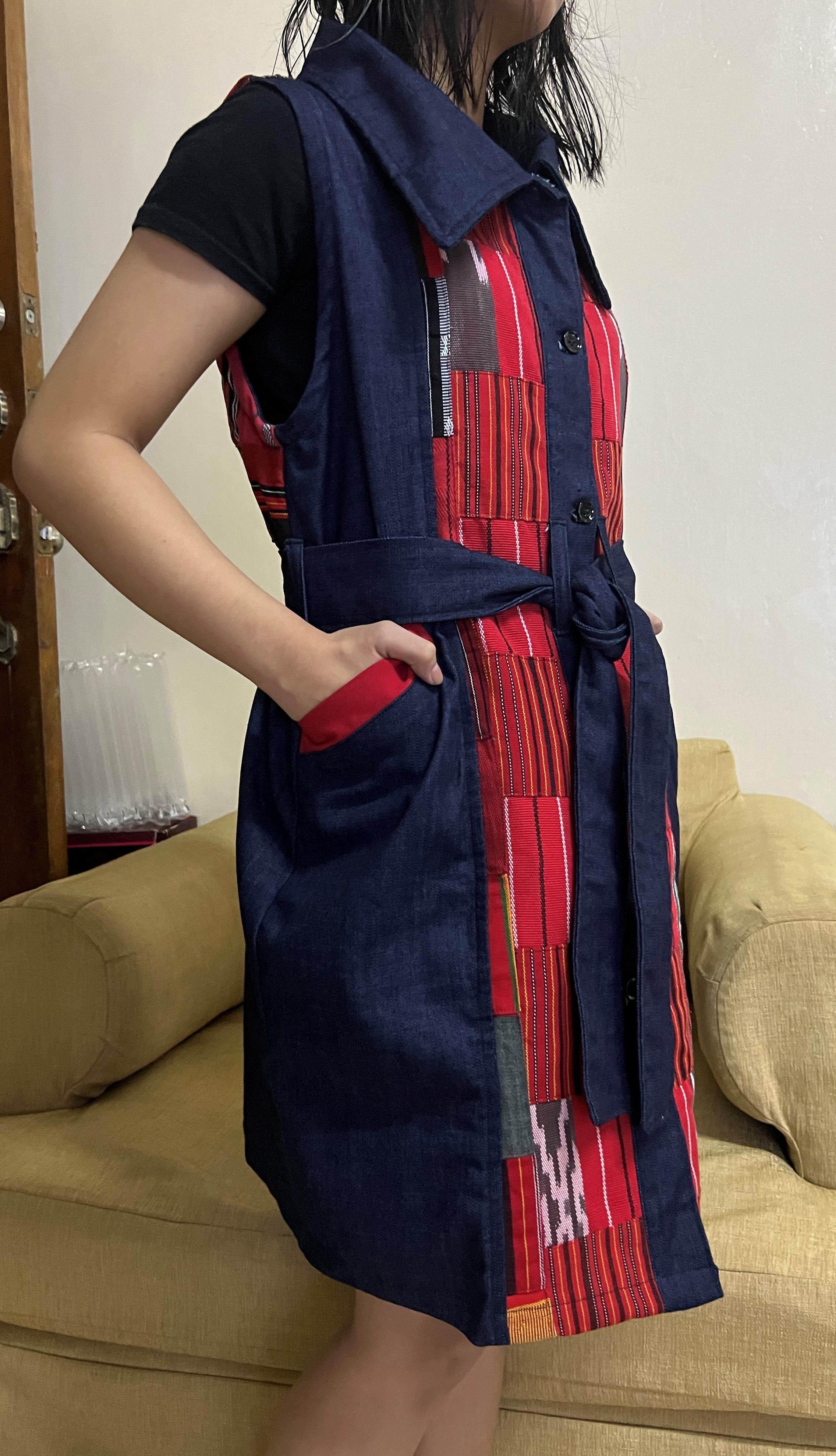 Denim Dress in Inabol Patches